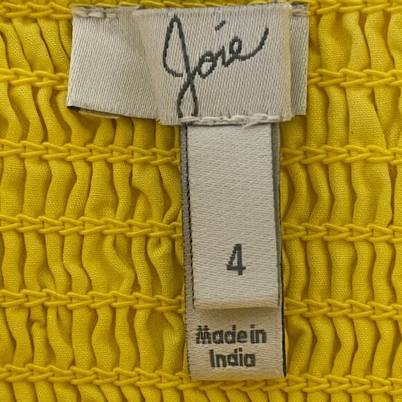 Joie Clorinda Tie Front Cut Out High Low Yellow Midi Dress Size 4 - Picture 13 of 13